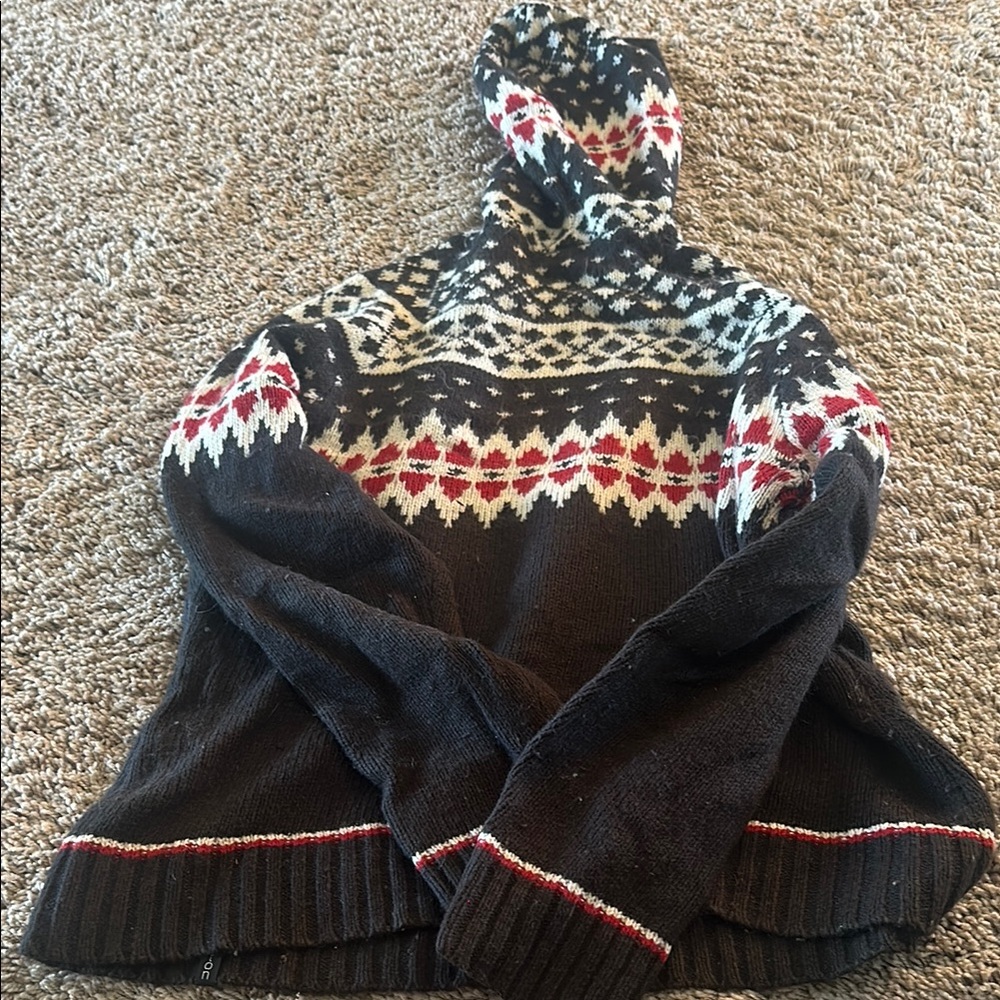 Burton Black and Red Patterned Hooded Sweater size medium - Picture 4 of 4